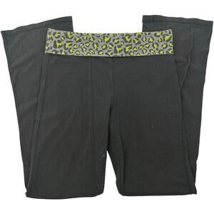 VTG y2k Women's Black Low Rise Energy Zone Cheetah Leopard Fold Over Leggings XS